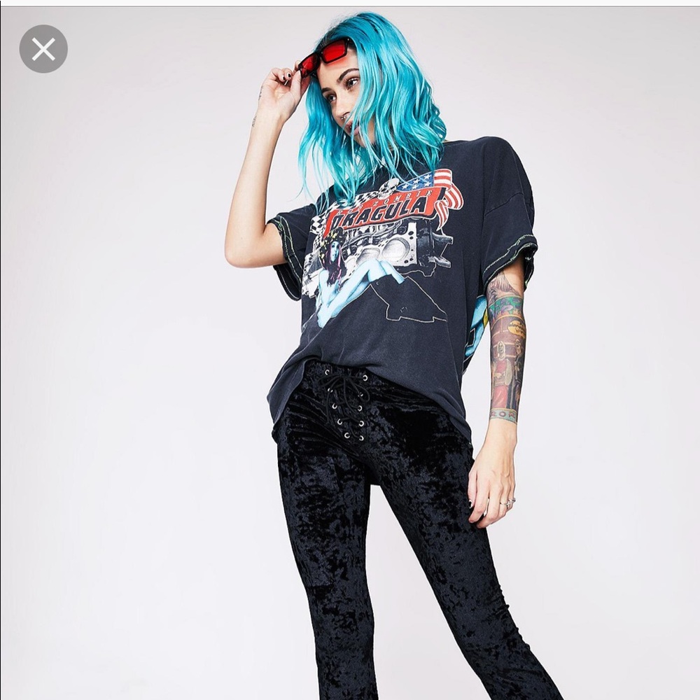 NWT DOLLS KILL Velvet Bell bottoms